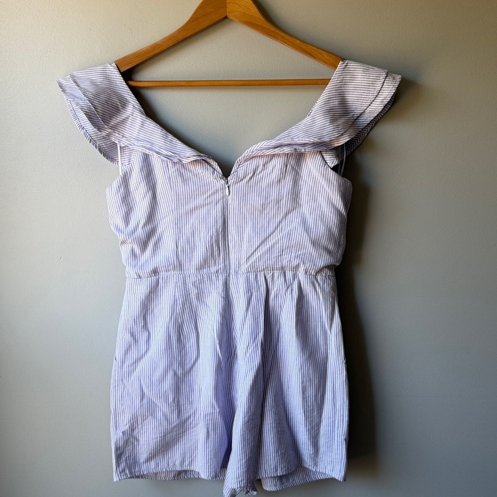 J.Marie Melissa Striped Romper with Colorful Floral Embroidered size small - Picture 6 of 8